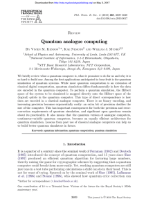 Quantum analogue computing