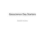 Geoscience Day Starters