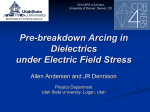 Pre-breakdown Arcing in Dielectrics under Electric Field Stress