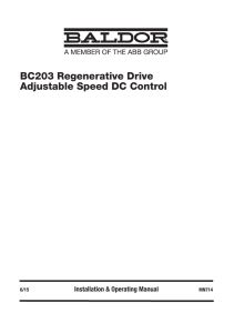 BC203 Regenerative Drive Adjustable Speed DC Control