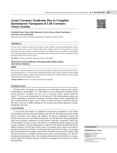 Acute Coronary Syndrome Due to Complete Spontaneous