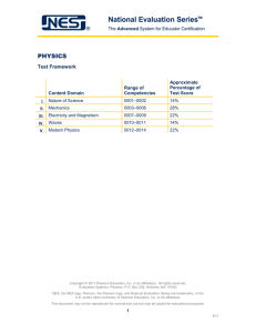 Test Framework - National Evaluation Series