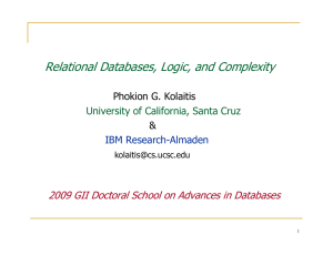 Relational Databases, Logic, and Complexity