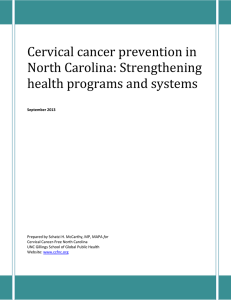 Cervical cancer prevention in North Carolina