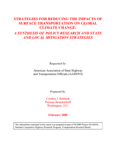 Strategies for Reducing the Impacts of Surface Transportation on