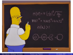 Fermat`s Last Theorem - Math @ McMaster University