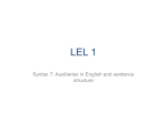 LEL 1 - Linguistics and English Language