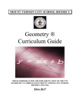 Geometry ® Curriculum Guide - Mount Vernon City School District