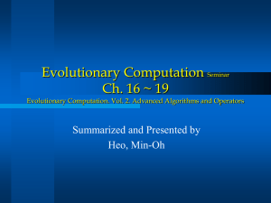 Evolutionary Computation Seminar Ch. 16 ~ 19