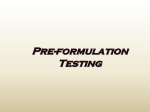 Preformulation Testing of Solid Dosage Forms