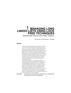 1 managing long linked lists using lock free techniques