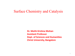 Surface chemistry and Catalysis