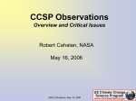CCSP Observations: Overview and Critical Issues