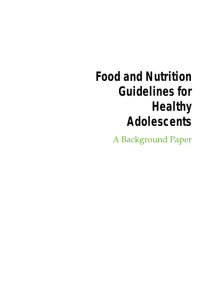 Food and Nutrition Guidelines for Healthy