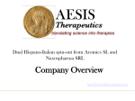 AESIS Therapeutics Presentation - Next Project 12-05-15