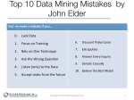 Top 10 Data Mining Mistakes by John Elder