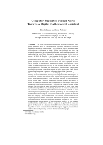 Computer Supported Formal Work: Towards a Digital Mathematical