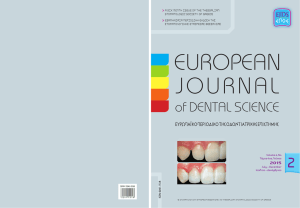 Table of Contents - European Journal of Dental Science