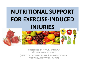 nutritional support for exercise-induced injuries