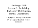 Class 5 Lecture: Probability and the Normal Curve
