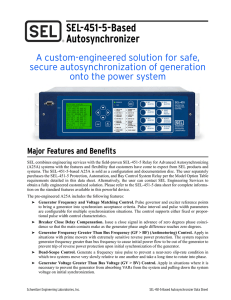 SEL-451-Based Autosynchronizer Data Sheet