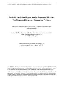 Symbolic Analysis of Large Analog Integrated Circuits
