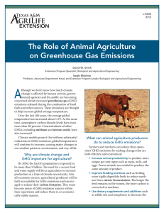 L-5535. The Role of Animal Agriculture on Greenhouse Gas Emissions