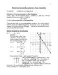 Review of Linear Equations in Two Variables
