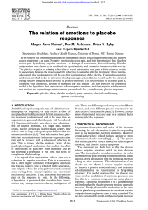 The relation of emotions to placebo responses