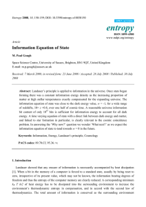 Information Equation of State