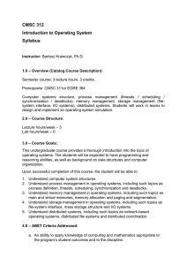 CMSC 312 Introduction to Operating System Syllabus