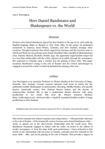 Herr Daniel Bandmann and Shakespeare vs. the World