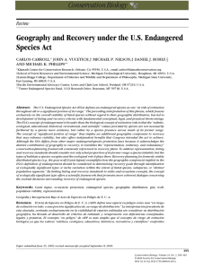 Geography and Recovery under the U.S. Endangered Species Act