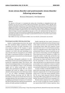 Acute stress disorder and posttraumatic stress disorder following mi