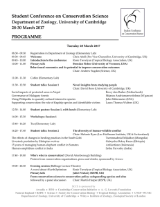 SCCS 2017 programme - Student Conference on Conservation