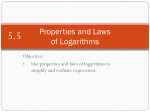 Properties of Laws and Logarithms