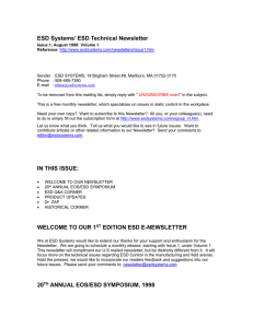ESD Systems` ESD Technical Newsletter