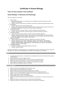 Certificate in Human Biology