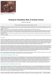 Testing for Hereditary Risk of Ovarian Cancer