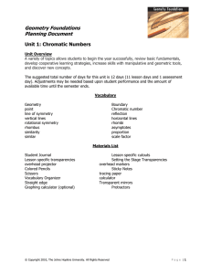 Geometry Foundations Planning Document