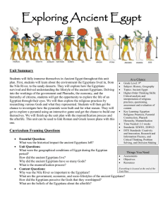 Exploring Ancient Egypt Unit Summary