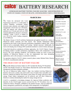 Battery Research 2014 - Prognostics and Health Management