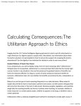 Calculating Consequences: The Utilitarian Approach