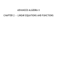 ADVANCED ALGEBRA II CHAPTER 2 -