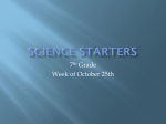 Science Starters 7th Oct 25