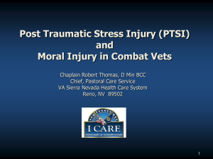 PTSI And Moral Injury In Combat Veterans