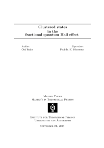 Clustered states in the fractional quantum Hall effect