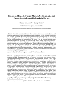 History and Impact of Gypsy Moth in North America and Comparison