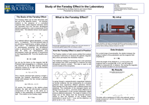 Study of the Faraday Effect In the Laboratory Conducted by Andreas