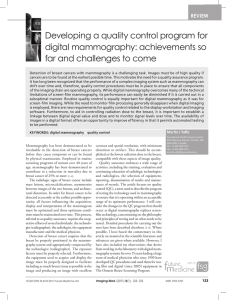 Developing a quality control program for digital mammography